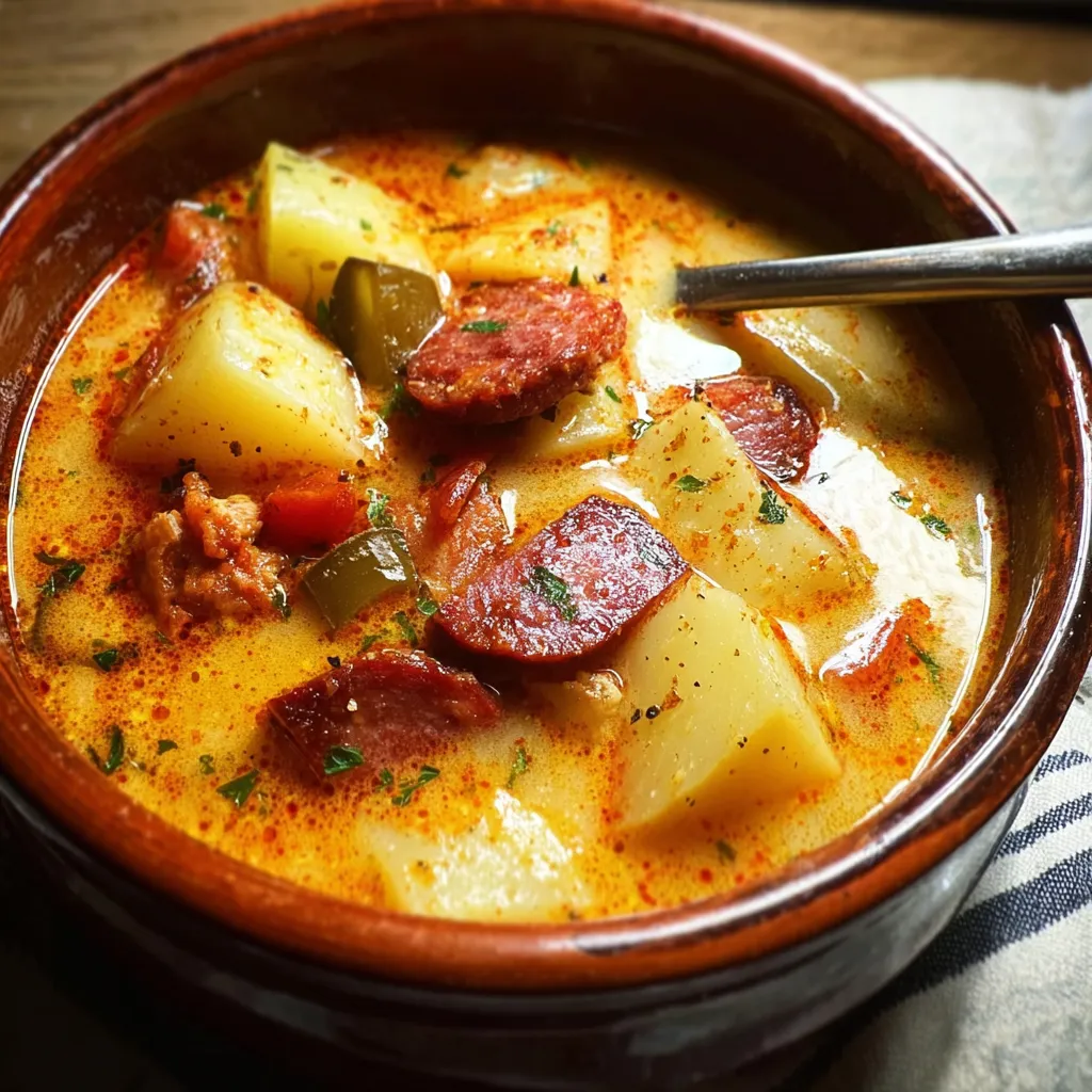 Ultimate Spanish Potato Soup with Chorizo, Paprika, and Saffron Broth - tertiary view